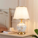 Axyaa Green Ceramics LED Desk Lamp for Modern Home Decor.