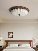 Axyaa Vintage Wood Ceiling Light Chandelier - Retro Fabric Art Deco Mood Light