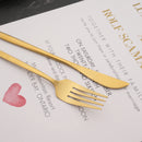 Axyaa Gold Knife Cutlery Set - 6Pcs Stainless Steel Sharp Dinnerware Kitchen Flatware