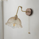 Axyaa Amber Glass LED Wall Lights Pull Chain Switch - Modern Nordic Design