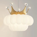 Axyaa White Cloud Crown Pendant Lamp: Luxury Lighting for Children's Bedroom, Living Room & Dining Room