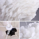 Axyaa Modern White Feather Pendant Chandelier for Bedroom & Dining Room