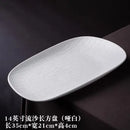 Axyaa Oval Rectangular Ceramic Bread Plate, Ideal for Grilled Fish and Lamb Chops