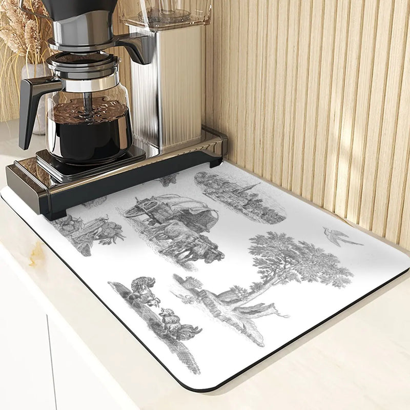 Silicone Plant Pattern Table Mat for Kitchen - Axyaa Landscape Style Decor