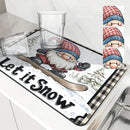 Axyaa Christmas Dwarf Kitchen Drying Mat - Quick Dry Dish Draining Mat