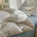 Axyaa Class A Knitted Cotton Printing Four-Piece Bed Set