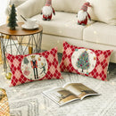 Axyaa Nutcracker Red Pillow Cover 30x50cm Winter Holiday Party Linen Cushion