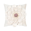 Axyaa Velvet Flower Cushion Cover in Yellow Blue White Pink, Handmade Luxury Pillowcase