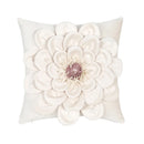 Axyaa Velvet Flower Cushion Cover in Yellow Blue White Pink, Handmade Luxury Pillowcase