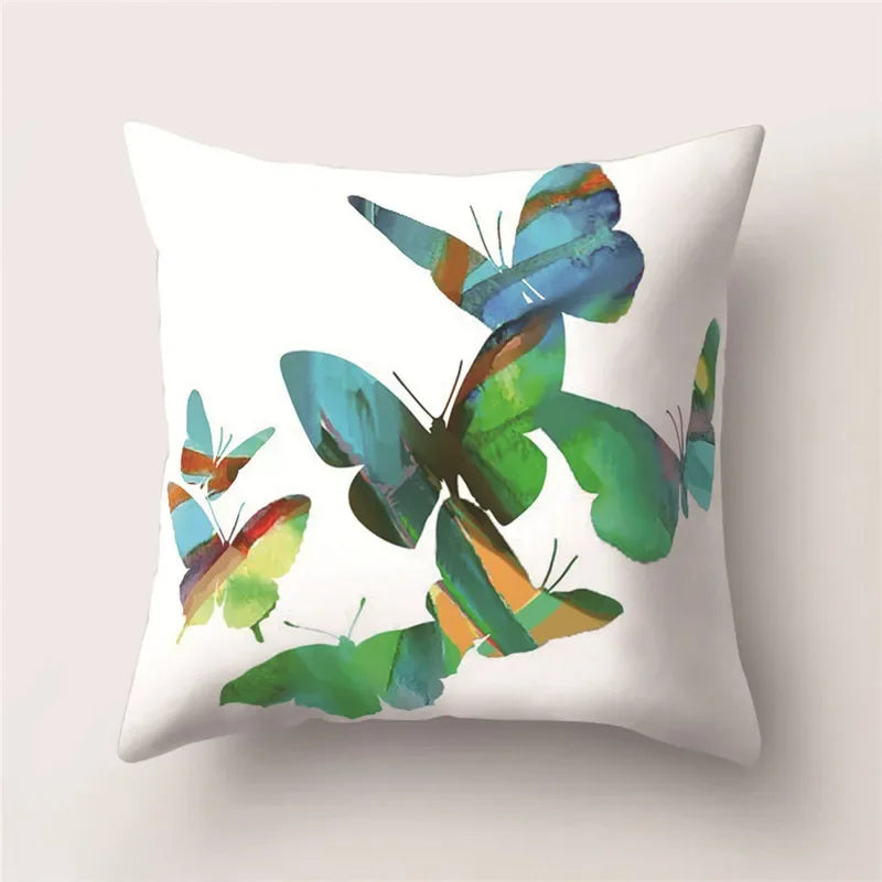 Butterfly Print Decorative Cushion Cover 45X45CM Sofa Polyester Pillow Case for Home Decor