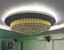 Axyaa Black Gold Metal LED Chandelier Modern Lustre Crystal Hanging Lamp