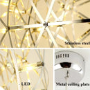 Axyaa Spark Ball LED Chandelier Fixture - Modern Stainless Steel Pendant Lamp