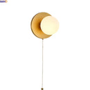 Axyaa Spherical Copper Wall Lamp - Japan Style LED Bedside Stair Decor
