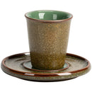 Axyaa Iced Ceramic Teacups Set - 40ML Ceramic Espresso Cups and Saucers Home Tea Set
