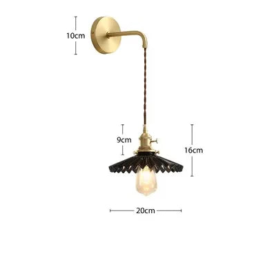 Axyaa Nordic LED Wall Light - Adjustable Copper Ceramic Fixture for Bedroom Living Room