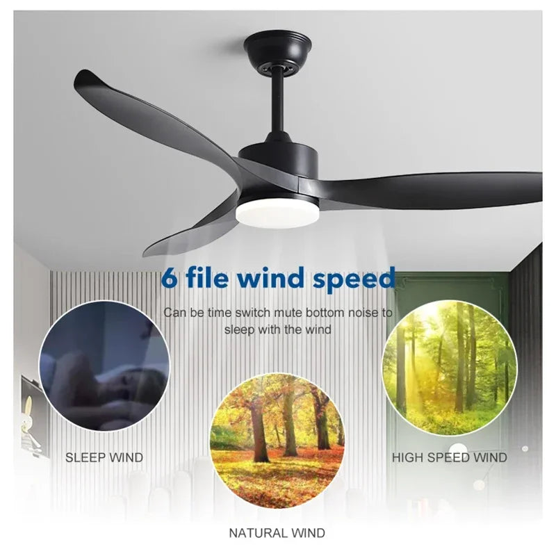 Axyaa 52" DC Motor Ceiling Fan with Remote Control and LED Light