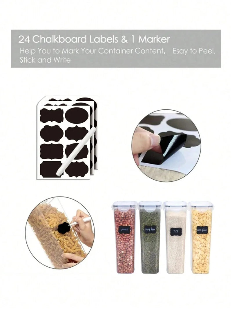 Axyaa 2.8L Airtight Food Storage Jars - Set of 4 with Labels and Pen