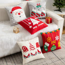 Axyaa Christmas Red Santa Claus Embroidered Cushion Cover - Home Decor