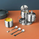 Axyaa Stainless Steel Spice Shaker Set with Spoon - Seasoning & Sugar Containers