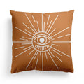 Axyaa Nordic Orange Geometric Flower Print Throw Pillow Cover for Home and Office