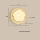 Axyaa Wabi Sabi LED Wall Lamps Wood Yellow Travertine Pull Chain Switch Rotate Bedroom Living Room Lights