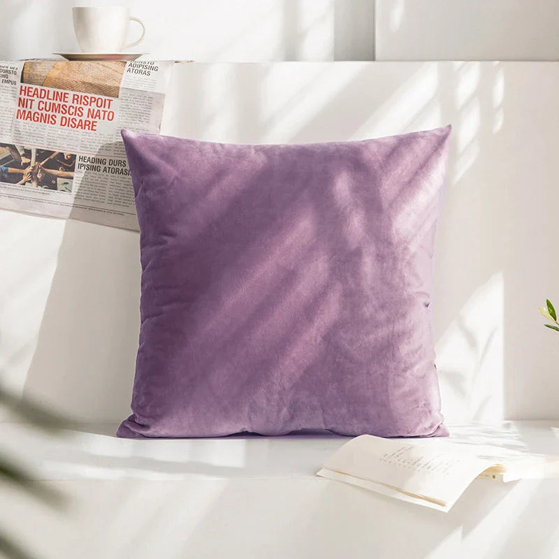Soft Purple Velvet Cushion Covers for Cozy Home Decor - Axyaa