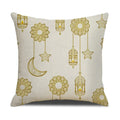 Axyaa Eid Mubarak Ramadan Cushion Cover - Moon Lantern Pattern Decor