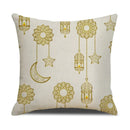 Axyaa Eid Mubarak Ramadan Cushion Cover - Moon Lantern Pattern Decor