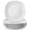 Axyaa 6-Piece 9.75" White Ceramic Porcelain Dinner Plate Set Dinnerware Tableware Service