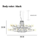 Axyaa Luxe Coppelia Loft Iron Chandelier: High-End LED Round Wire Lighting