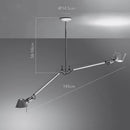 Axyaa Silver Double Head Swing Arm Pendant Light for Office Hotel Living Room
