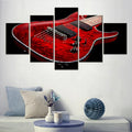 Red Guitar Canvas Wall Art by Axyaa - HD Print for Living Room Decor