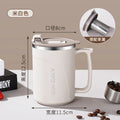 Axyaa Insulated Stainless Steel Coffee Mug with Tea Strainer, Lid, and Handle
