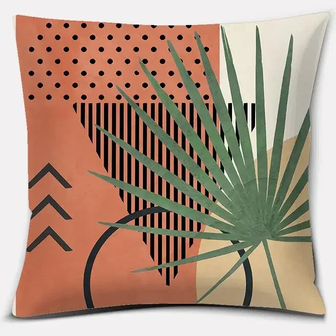 Axyaa Brown Green Abstract Pillow Cover 45x45 - Home Office Bedroom Sofa Car Decoration