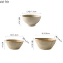 Axyaa Handmade Rough Pottery Irregular Bowl Set for Molecular Cuisine Tableware