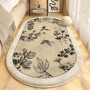 Axyaa Cream French Style Oval Carpet for Master Bedroom Luxury Decor