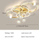 Axyaa Gold Black White Starry Sky LED Chandelier for Bedroom & Restaurant