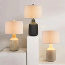 Axyaa Cement Bedside Table Lamp: Japanese Wabi Sabi Style for Bedroom, Living Room, Study