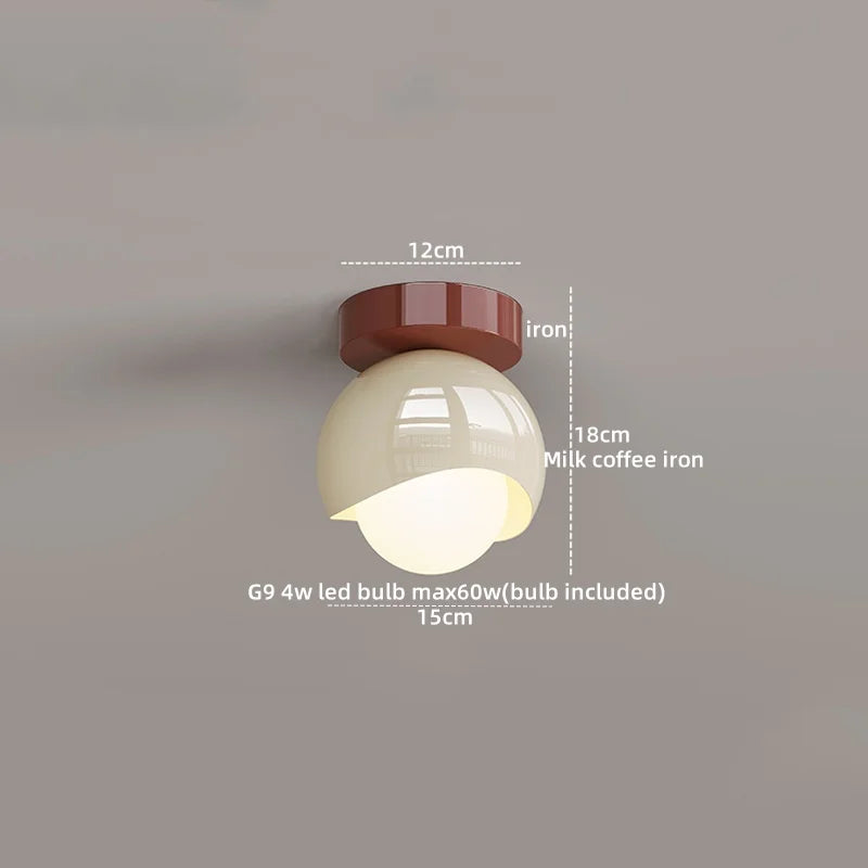 Axyaa Modern Glass Iron LED Ceiling Light for Home Aisle Restaurant Living Room Decor