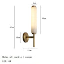 Axyaa Marble Wall Lights Nordic Luxury Copper Bedside LED Wall Sconce