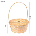 Axyaa Rattan Fruit Basket with Long Handle and Bamboo Flower Basket