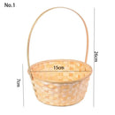 Axyaa Rattan Fruit Basket with Long Handle and Bamboo Flower Basket