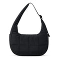 Axyaa Crescent Quilted Nylon Shoulder Bag with Fluffy Underarm & Adjustable Strap