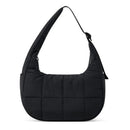 Axyaa Crescent Quilted Nylon Shoulder Bag with Fluffy Underarm & Adjustable Strap