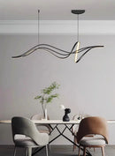 Axyaa Modern Black LED Pendant Chandelier for Dining Room Tables	counter