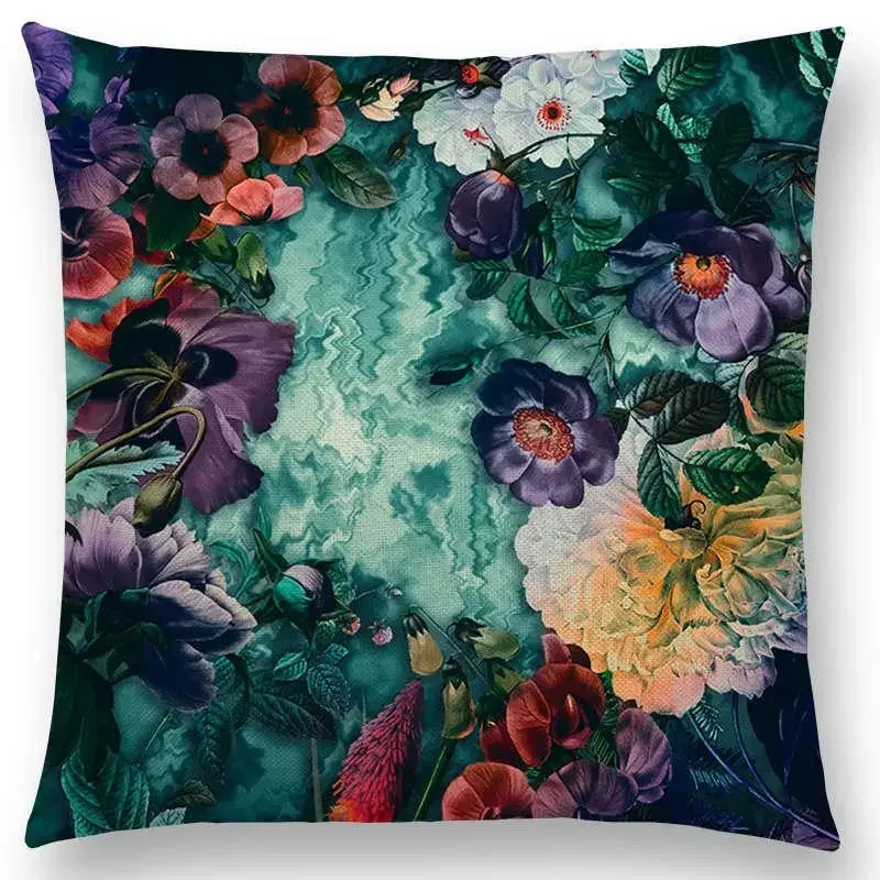 Axyaa Botanical Garden Floral Leaves Print Pillow Case Cover