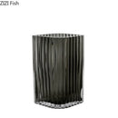 Axyaa Vertical Grain Texture Glass Vase Hydroponics Pots for Table Floral Arrangement