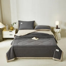 Axyaa Cotton Jacquard Summer Quilt Set - Single Size, Airy & Cooling, Four Pieces