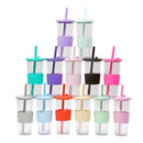 Axyaa Double-layer Plastic Straw Cup with Sleeve - Portable, Reusable, and Stylish