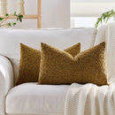 Axyaa Textured Chenille Pillow Cover, Cozy Nubby, Fall Winter Neutral Tones